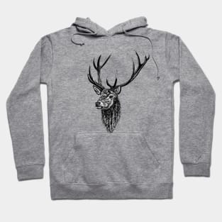 Red deer stag - ink illustration Hoodie